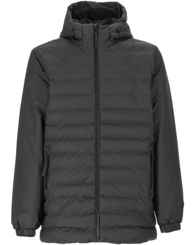 Rains Zip-up Hooded Padded Jacket - Grey