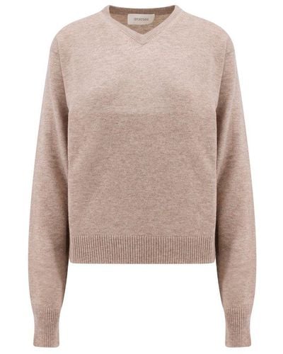 Sportmax Relaxed Fit Crewneck Sweater - Natural