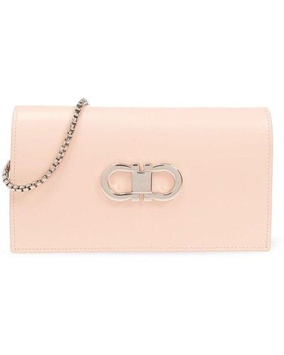 Ferragamo 'mini G Flat' Shoulder Bag, - Pink