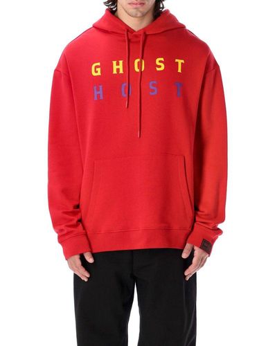 Raf Simons Ghost Print Hoodie - Red