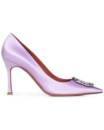 AMINA MUADDI Embellished Pointed-toe Court Shoes - Pink