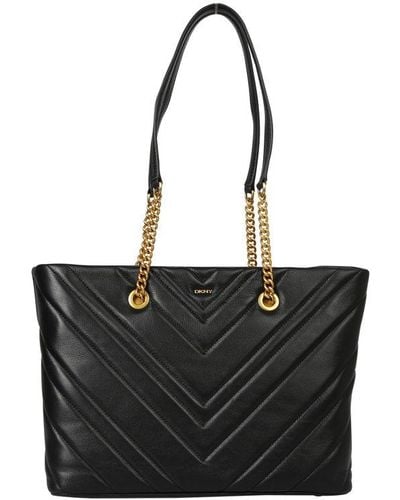 DKNY Vivian Quilted Top Handle Bag - Black