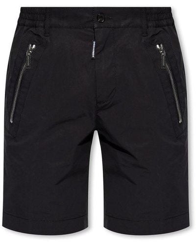 DSquared² Cotton Shorts With Logo - Black