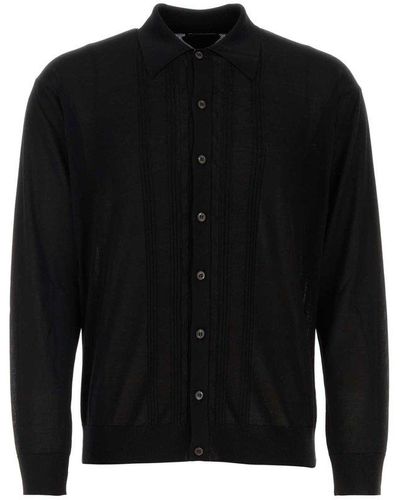 Mens black clearance button up cardigan