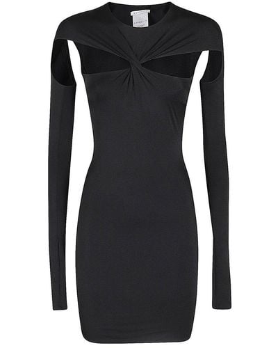 Amazuìn Blake Twist Detailed Satin Mini Dress - Black