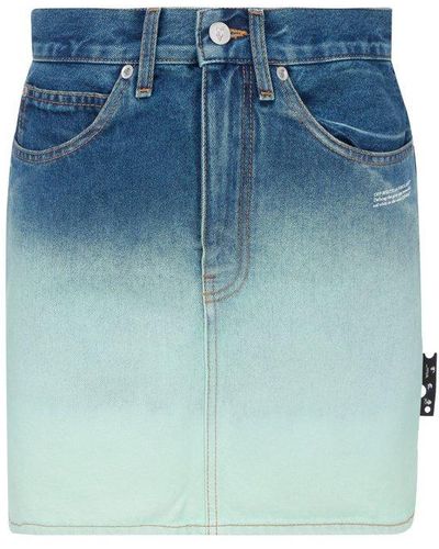 Off-White c/o Virgil Abloh Gradient Mini Denim Skirt - Blue