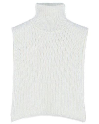 Nina Ricci Rear Slit Chunky Knit Vest - White