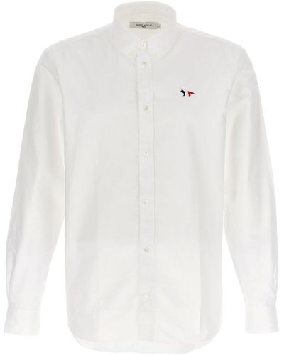 Maison Kitsuné Tricolor Fox Patch Shirt Shirt, Blouse - White