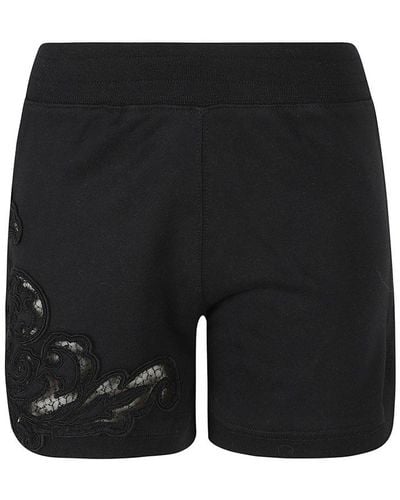 Ermanno Scervino Ribbed Waist Shorts - Black
