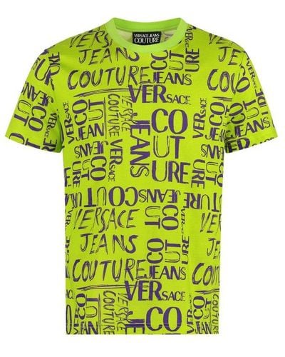 Versace Logo Lettering Crewneck T-shirt - Green