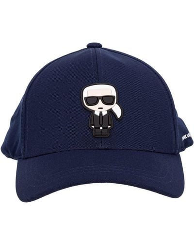Karl Lagerfeld Logo Patch Baseball Cap - Blue