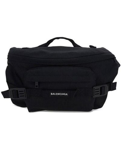 Balenciaga Logo Top Handle Belt Bag - Black