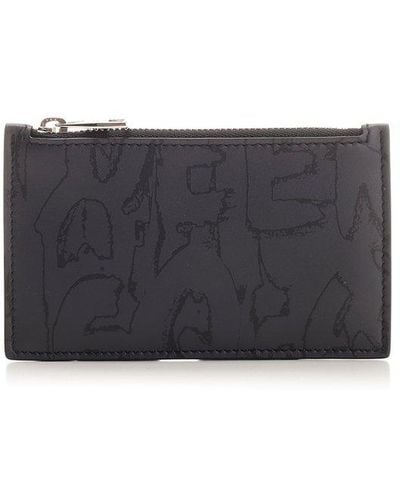 Alexander McQueen Graphic-printed Zipped Wallet - Grey