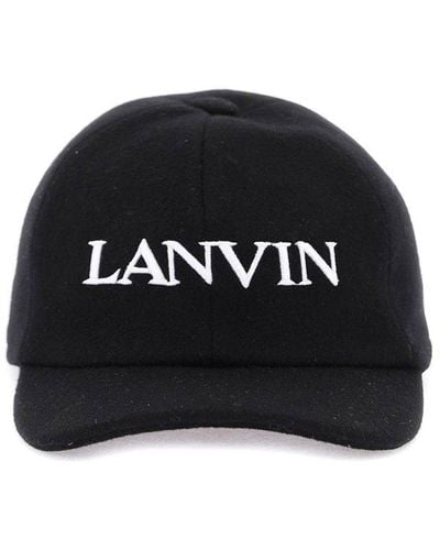 Lanvin Wool Cashmere Baseball Cap - Black