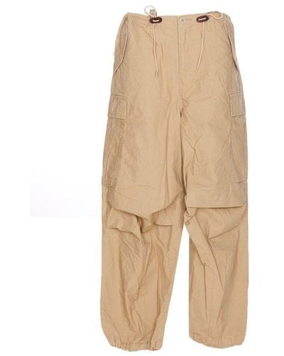 R13 Balloon Army Tapered Leg Cargo Trousers - Natural