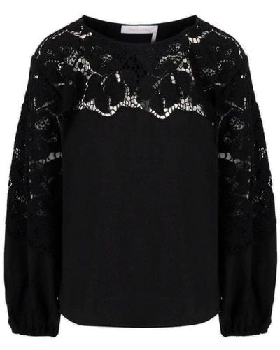 See by Chloe Logo Printed Crewneck Sweatshirt - ShopStyle