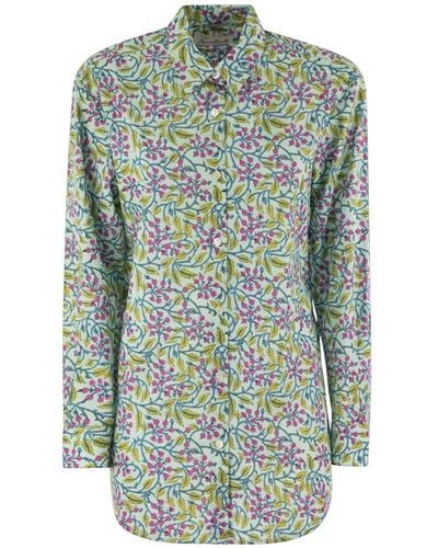 Mc2 Saint Barth Floral-printed Button-up Shirt - Green