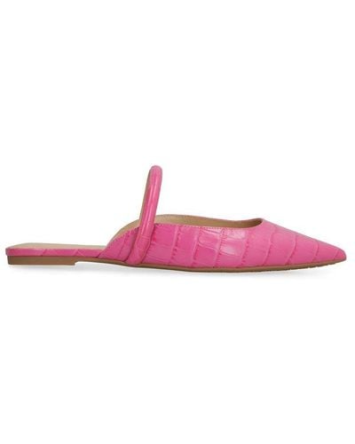 MICHAEL Michael Kors Jessa Flex Leather Pointy-toe Slippers - Pink