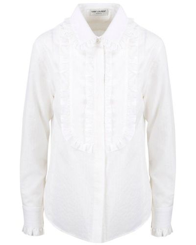 Saint Laurent Striped Jacquard Shirt - White