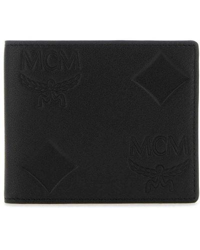 MCM Aren Maxi Monogram Bi-fold Wallet - Black