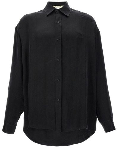 1017 ALYX 9SM Logo Embroidery Cupro Shirt Shirt, Blouse - Black