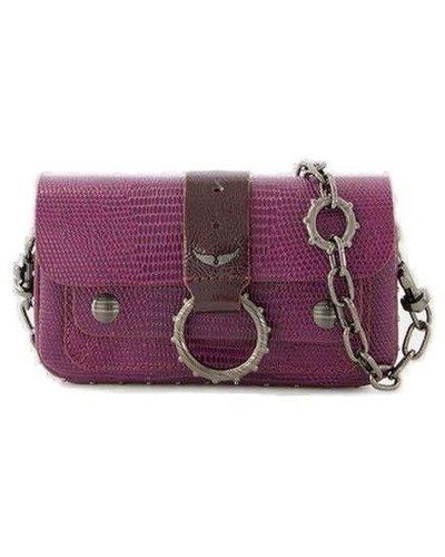 Zadig & Voltaire Embossed Metallic Kate Wallet Bag - Purple