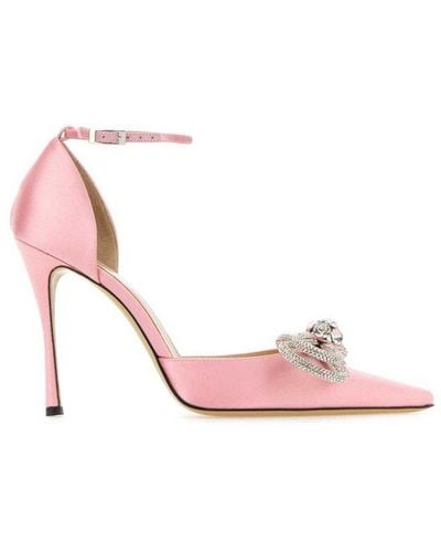 Mach & Mach Bow Detailed Pointed Toe Pumps - Pink