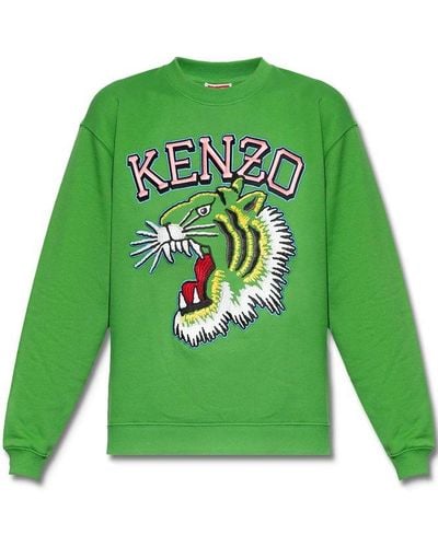 KENZO Varsity Jungle Embroidered Crewneck Sweatshirt - Green