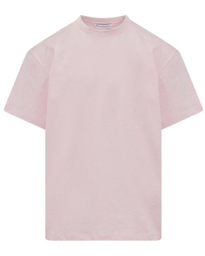 JW Anderson Logo Printed Crewneck T-shirt - Pink