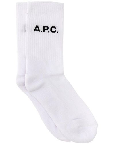 A.P.C. Socks With Logo - White