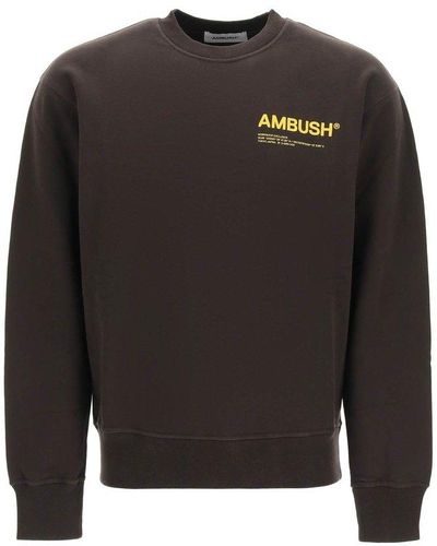 Ambush Logo Printed Oversized Sweatshirt - Brown