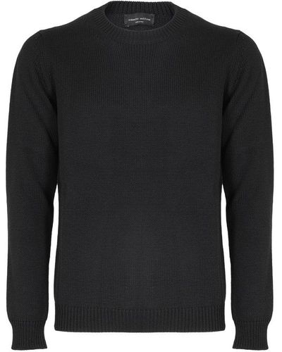 Roberto Collina Long Sleeved Crewneck Knitted Jumper - Black