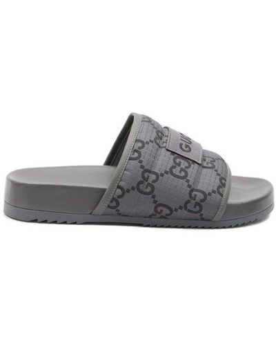 Gucci GG Slide Sandals - Gray