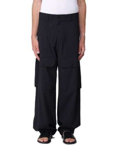 MSGM High Waist Pocket Detailed Trousers - Black