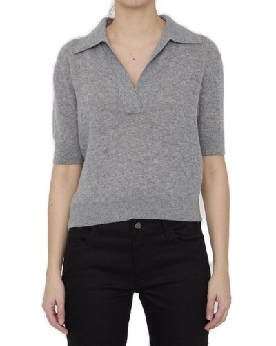 Khaite Shrunken Jo Sweater In Cashmere - Grey