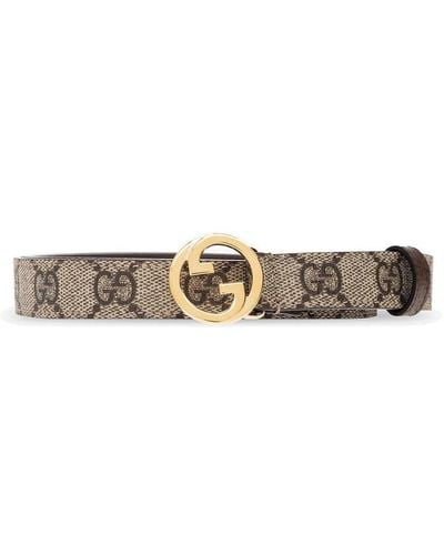 Gucci GG Supreme Buckle Belt - Natural