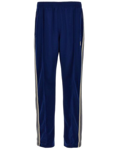 Needles Logo Embroidered Side Band Joggers - Blue