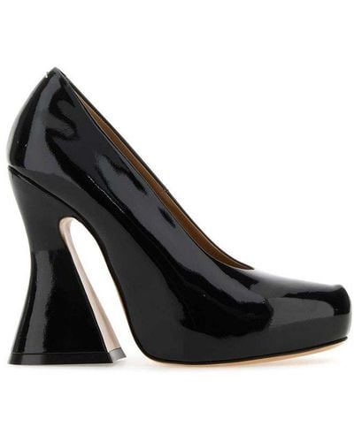 Maison Margiela Block Heel Slip-on Court Shoes - Black