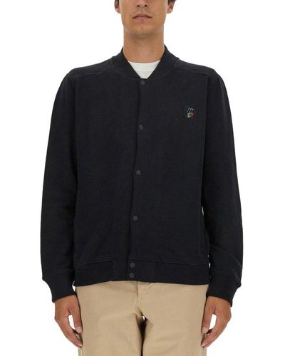 PS by Paul Smith Logo Embroidered Bomber Jacket - Black