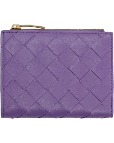 Bottega Veneta Intrecciato Bi-fold Wallet - Purple