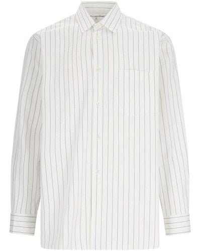 Comme des Garçons Striped Buttoned Shirt - White