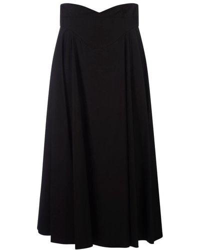 Alexander McQueen High Waist Pleated Skirt - Black