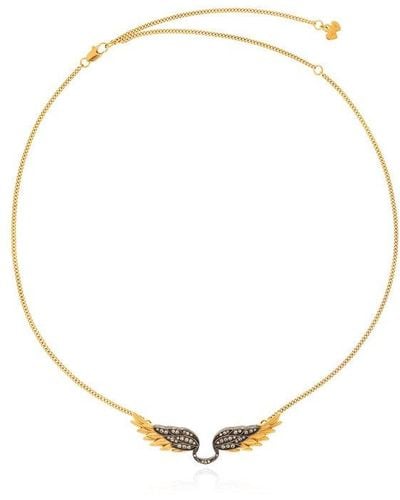 Zadig & Voltaire Logo Wing Charm Necklace - White