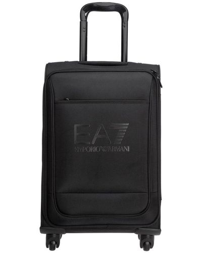 EA7 Logo Printed Trolley Case - Black