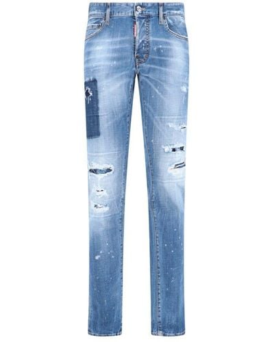 DSquared² Distressed Stretched Jeans - Blue