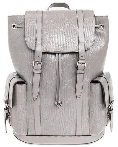 Gucci Leather Backpack - Grey