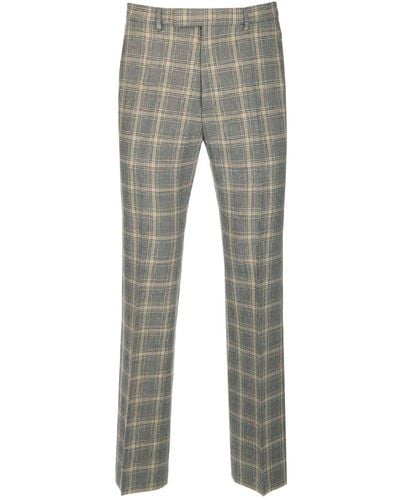 Gucci Wool And Linen Trousers - Grey