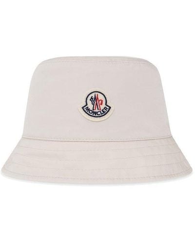 Moncler Logo Patch Reversible Bucket Hat - White