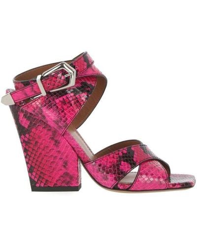 Paris Texas Embossed Heeled Sandals - Pink