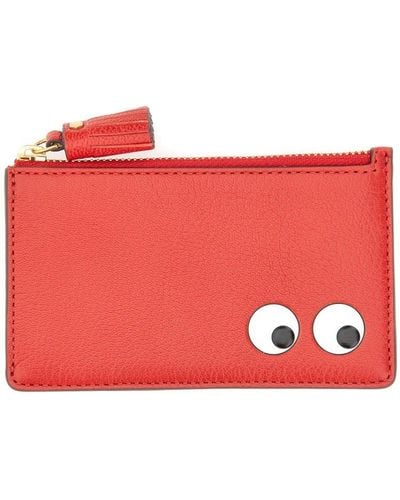 Anya Hindmarch Eyes Zipped Card Case - Red